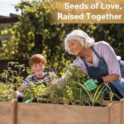 Alternative view of PETSCOSSET GF20 92.9"L Raised Garden Bed Wooden Planter Box Vegetable Garden Box for Outdoor Gardening, Brown