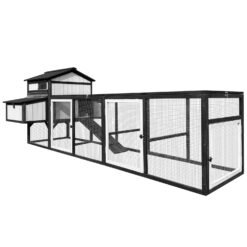 PETCOSSET PET27 116"L Extra Large Chicken Coop with Nesting Boxes Chicken House for 4 Chickens,Black